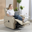 Fauteuil de massage Lorova inclinable électrique simili cuir beige
