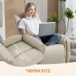 Fauteuil de massage Lorova inclinable électrique simili cuir beige