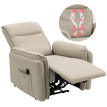 Fauteuil de massage Lorova inclinable électrique simili cuir beige