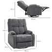 Fauteuil relaxant Valena inclinable pivotant repose-pieds gris foncé