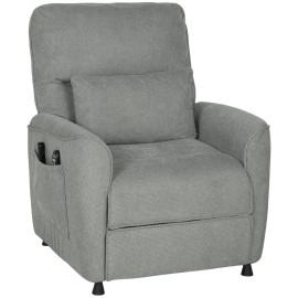 Esteo Fauteuil inclinable massage chauffage chenille gris foncé