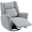 Fauteuil relax Teruon pivotant inclinable tissu anti rayures gris clair
