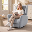 Fauteuil relax Teruon pivotant inclinable tissu anti rayures gris clair
