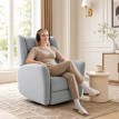 Fauteuil relax Teruon pivotant inclinable tissu anti rayures gris clair