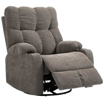 Elac fauteuil inclinable pivotant avec repose pieds marron clair