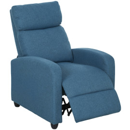 Estio Fauteuil relax inclinable avec repose pieds bleu