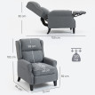 Fauteuil relax Dorria inclinable avec repose-pieds tissu effet lin gris