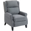 Fauteuil relax Dorria inclinable avec repose-pieds tissu effet lin gris