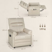 Fauteuil relax Felis massant inclinable chauffant avec repose-pieds beige