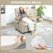 Fauteuil relax Felis massant inclinable chauffant avec repose-pieds beige