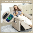 Fauteuil relax Felis massant inclinable chauffant avec repose-pieds beige