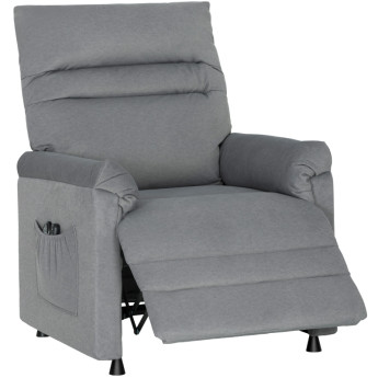 Fauteuil relax massant Florven inclinable chauffage repose-pieds gris