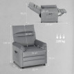 Fauteuil relax massant Florven inclinable chauffage repose-pieds gris