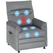 Fauteuil relax massant Florven inclinable chauffage repose-pieds gris