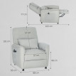 Fauteuil Relax Valiseo Massage Chauffage Inclinable Gris Clair