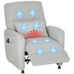 Fauteuil Relax Valiseo Massage Chauffage Inclinable Gris Clair