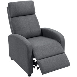 Jareo fauteuil relax inclinable avec repose pieds gris