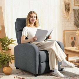 Jareo fauteuil relax inclinable avec repose pieds gris