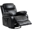 Fauteuil relax massant Palaray à vibration et dossier inclinable noir