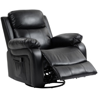 Fauteuil relax massant Palaray à vibration et dossier inclinable noir