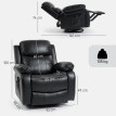 Fauteuil relax massant Palaray à vibration et dossier inclinable noir