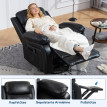 Fauteuil relax massant Palaray à vibration et dossier inclinable noir