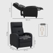 Fauteuil relax Nalac inclinable repose pieds extensible Noir