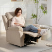 Doreral fauteuil relax manuel tissu aspect lin beige