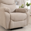 Doreral fauteuil relax manuel tissu aspect lin beige