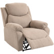 Doreral fauteuil relax manuel tissu aspect lin beige