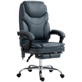 Chaise de Bureau Ilel Massage Chauffage Repose Pieds Gris