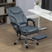 Chaise de Bureau Ilel Massage Chauffage Repose Pieds Gris