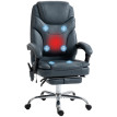 Chaise de Bureau Ilel Massage Chauffage Repose Pieds Gris