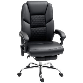 Chaise de bureau Yles massante chauffante inclinable repose pieds noir