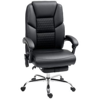 Chaise de bureau Yles massante chauffante inclinable repose pieds noir