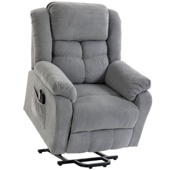 Fauteuil Camier releveur massage chauffage lombaire gris clair