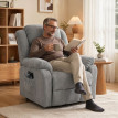 Fauteuil Camier releveur massage chauffage lombaire gris clair