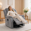Fauteuil Camier releveur massage chauffage lombaire gris clair