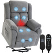 Fauteuil Camier releveur massage chauffage lombaire gris clair
