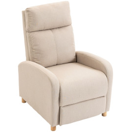 Fauteuil Relax Celora Inclinable Repose pieds Tissu Beige