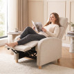 Fauteuil Relax Celora Inclinable Repose pieds Tissu Beige