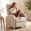 Fauteuil Relax Celora Inclinable Repose pieds Tissu Beige