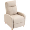 Fauteuil Relax Celora Inclinable Repose pieds Tissu Beige