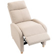 Fauteuil Relax Celora Inclinable Repose pieds Tissu Beige