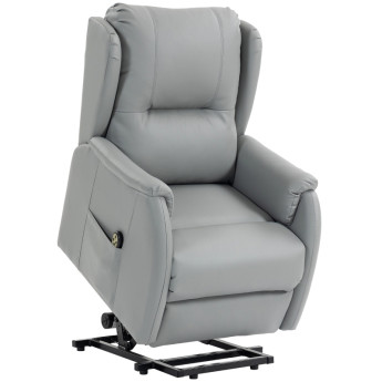 Fauteuil releveur Ylelenne électrique inclinable similicuir gris clair