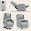 Fauteuil releveur Ylelenne électrique inclinable similicuir gris clair