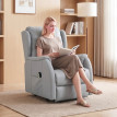 Fauteuil releveur Ylelenne électrique inclinable similicuir gris clair