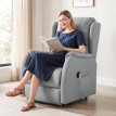 Fauteuil releveur Ylelenne électrique inclinable similicuir gris clair