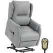 Fauteuil releveur Ylelenne électrique inclinable similicuir gris clair