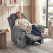 Fauteuil relax Celet massant chauffant appui tête réglable gris